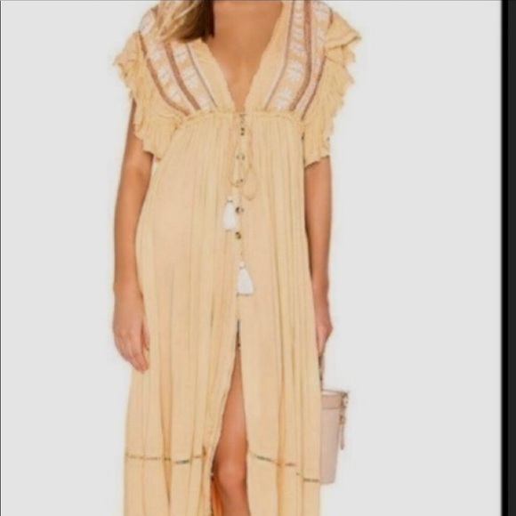 Free People Dresses & Skirts - Free People Boho Embroidered Gypsy CoverUp Beach Summer Dress